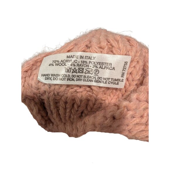 Ba-Bo Pink Women’s Knit Beret Beanie Hat Wool Blend Made in Italy NWT Winter Cap - Picture 6 of 8